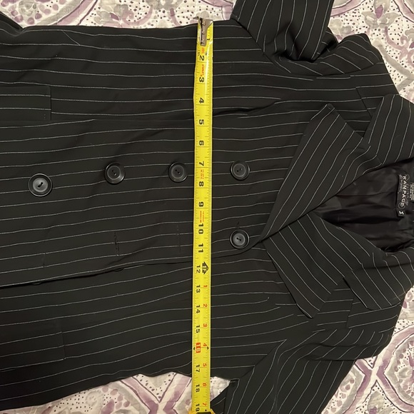 Navy with white stripe belted blazer jacket - Picture 5 of 6